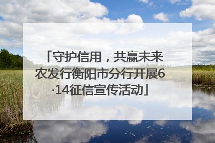 守护信用，共赢未来 农发行衡阳市分行开展6·14征信宣传活动