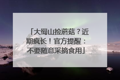 大蜀山捡蘑菇？近期疯长！官方提醒：不要随意采摘食用