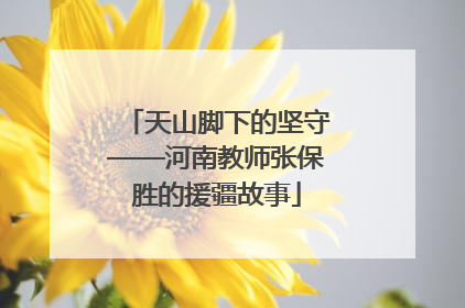 天山脚下的坚守——河南教师张保胜的援疆故事