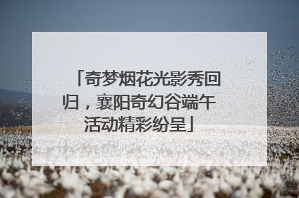 奇梦烟花光影秀回归，襄阳奇幻谷端午活动精彩纷呈