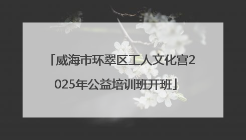 威海市环翠区工人文化宫2025年公益培训班开班