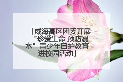威海高区团委开展“珍爱生命 预防溺水”青少年自护教育进校园活动