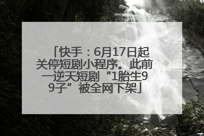 快手：6月17日起关停短剧小程序。此前一逆天短剧“1胎生99子”被全网下架