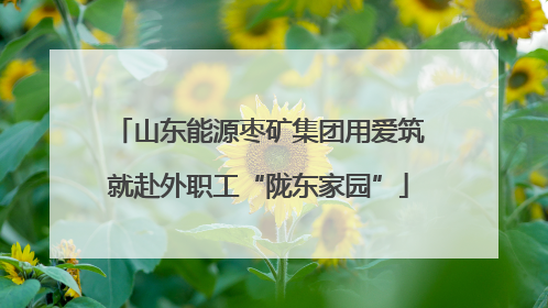 山东能源枣矿集团用爱筑就赴外职工“陇东家园”