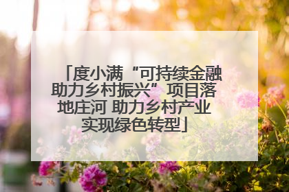 度小满“可持续金融助力乡村振兴”项目落地庄河 助力乡村产业实现绿色转型