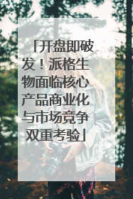 开盘即破发！派格生物面临核心产品商业化与市场竞争双重考验