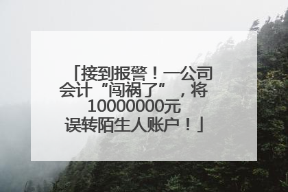 接到报警！一公司会计“闯祸了”，将10000000元误转陌生人账户！