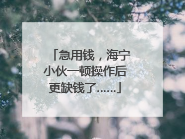 急用钱，海宁小伙一顿操作后更缺钱了……
