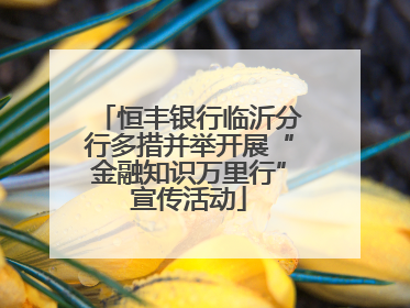 恒丰银行临沂分行多措并举开展“金融知识万里行”宣传活动