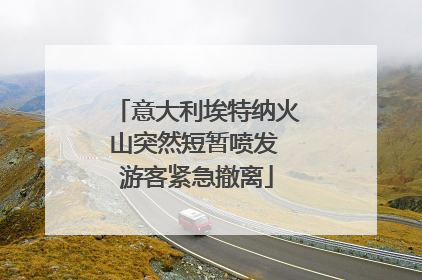 意大利埃特纳火山突然短暂喷发 游客紧急撤离