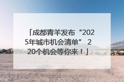 成都青羊发布“2025年城市机会清单” 220个机会等你来！