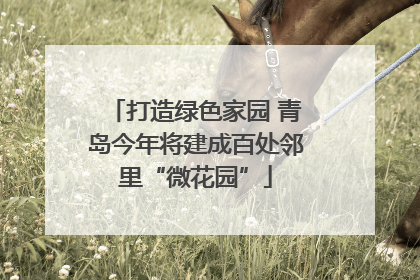 打造绿色家园 青岛今年将建成百处邻里“微花园”