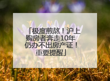 极度煎熬！沪上购房者奔走10年仍办不出房产证！重要提醒