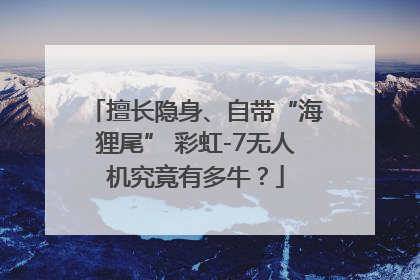 擅长隐身、自带“海狸尾” 彩虹-7无人机究竟有多牛？