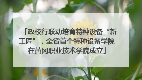 政校行联动培育特种设备“新工匠”，全省首个特种设备学院在黄冈职业技术学院成立