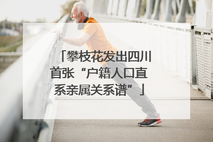 攀枝花发出四川首张“户籍人口直系亲属关系谱”