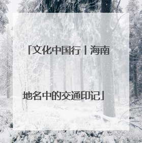 文化中国行丨海南地名中的交通印记