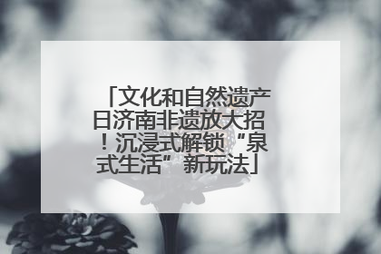 文化和自然遗产日济南非遗放大招！沉浸式解锁“泉式生活”新玩法