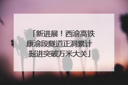 新进展！西渝高铁康渝段隧道正洞累计掘进突破万米大关