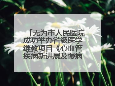 无为市人民医院成功举办省级医学继教项目《心血管疾病新进展及慢病 规范化诊疗》培训班