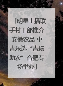 明星主播联手村干部推介安徽农品 中青乐选“青耘助农”合肥专场举办