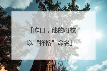 昨日，他的母校以“祥榕”命名