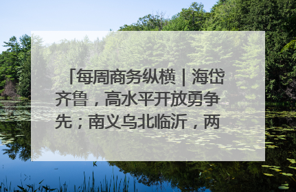 每周商务纵横｜海岱齐鲁，高水平开放勇争先；南义乌北临沂，两扇窗里观外贸