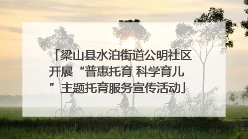梁山县水泊街道公明社区开展“普惠托育 科学育儿”主题托育服务宣传活动