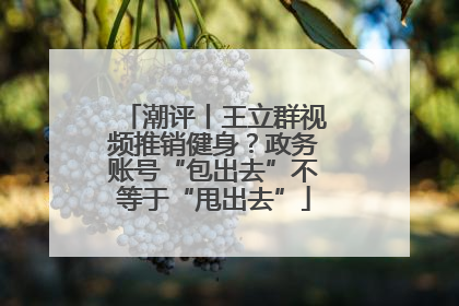 潮评丨王立群视频推销健身？政务账号“包出去”不等于“甩出去”