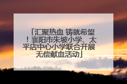汇聚热血 铸就希望！襄阳市朱坡小学、太平店中心小学联合开展无偿献血活动