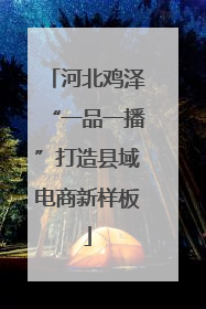 河北鸡泽“一品一播”打造县域电商新样板