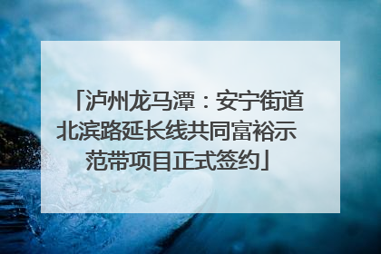 泸州龙马潭：安宁街道北滨路延长线共同富裕示范带项目正式签约