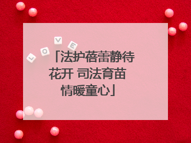 法护蓓蕾静待花开 司法育苗情暖童心