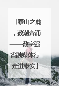 泰山之麓，数潮奔涌——数字强省融媒体行走进泰安