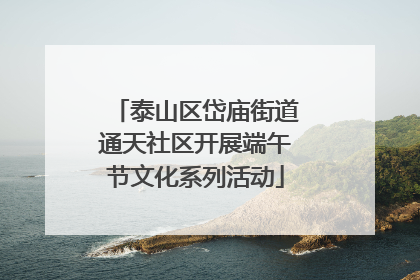 泰山区岱庙街道通天社区开展端午节文化系列活动