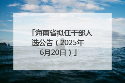 海南省拟任干部人选公告（2025年6月20日）