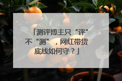测评博主只“评”不“测”，网红带货底线如何守？