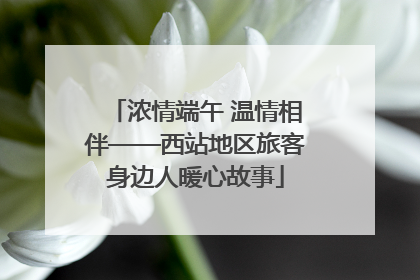浓情端午 温情相伴——西站地区旅客身边人暖心故事