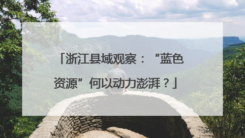 浙江县域观察：“蓝色资源”何以动力澎湃？