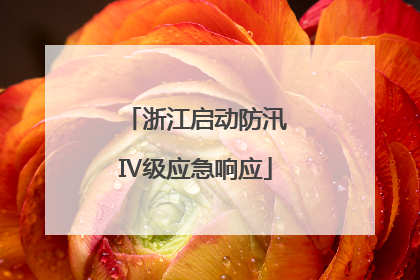 浙江启动防汛Ⅳ级应急响应