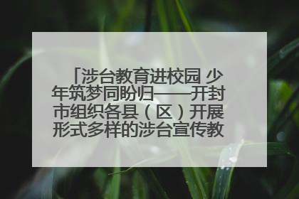 涉台教育进校园 少年筑梦同盼归——开封市组织各县（区）开展形式多样的涉台宣传教育进校园活动