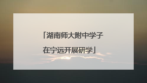 湖南师大附中学子在宁远开展研学