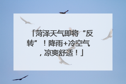 菏泽天气即将“反转”！降雨+冷空气，凉爽舒适！