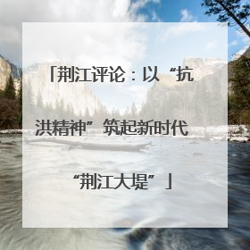 荆江评论：以“抗洪精神”筑起新时代“荆江大堤”