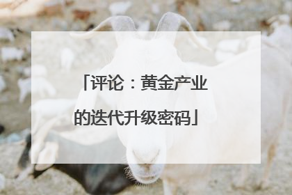 评论：黄金产业的迭代升级密码