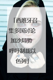 西班牙召集多国讨论加沙局势 呼吁制裁以色列