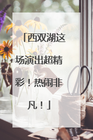 西双湖这场演出超精彩！热闹非凡！