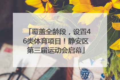 覆盖全龄段，设置46类体育项目！静安区第三届运动会启幕