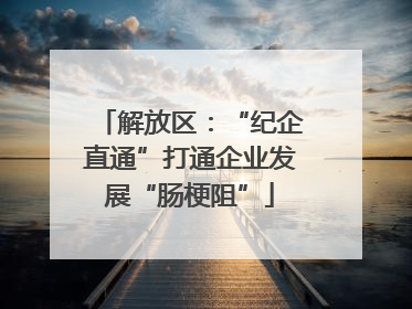 解放区：“纪企直通”打通企业发展“肠梗阻”