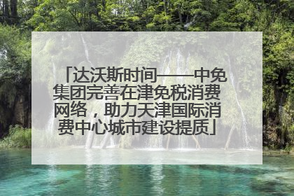 达沃斯时间——中免集团完善在津免税消费网络，助力天津国际消费中心城市建设提质